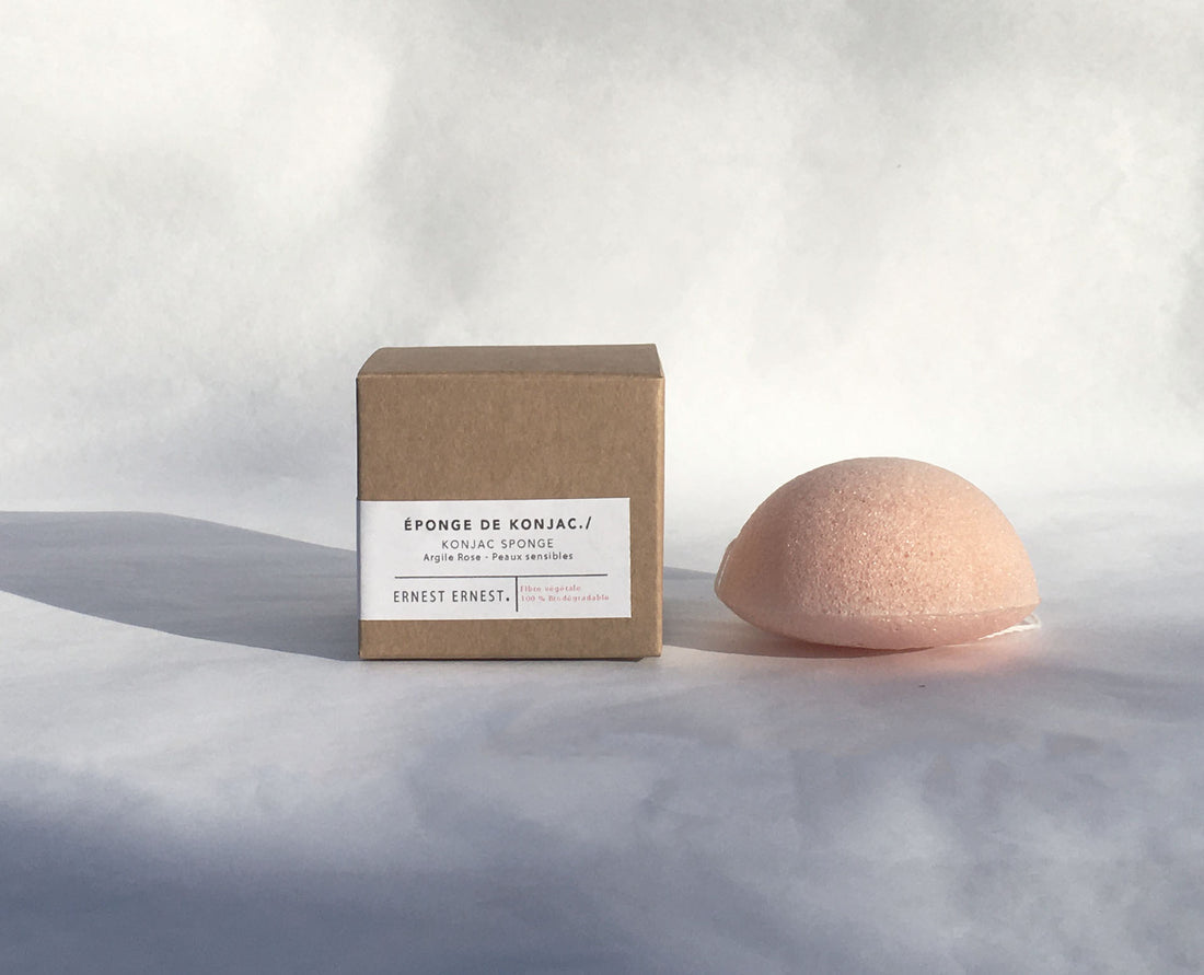 Konjac Sponge in Pink Clay